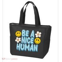 Be A Nice Human Cute Smile Retro Tote Bag thumb 3