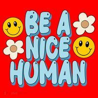 Be A Nice Human Cute Smile Retro Santa Hat thumb 1