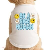 Be A Nice Human Cute Smile Retro Doggie Tank thumb 0