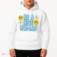 Be A Nice Human Cute Smile Retro Hoodie thumb 2