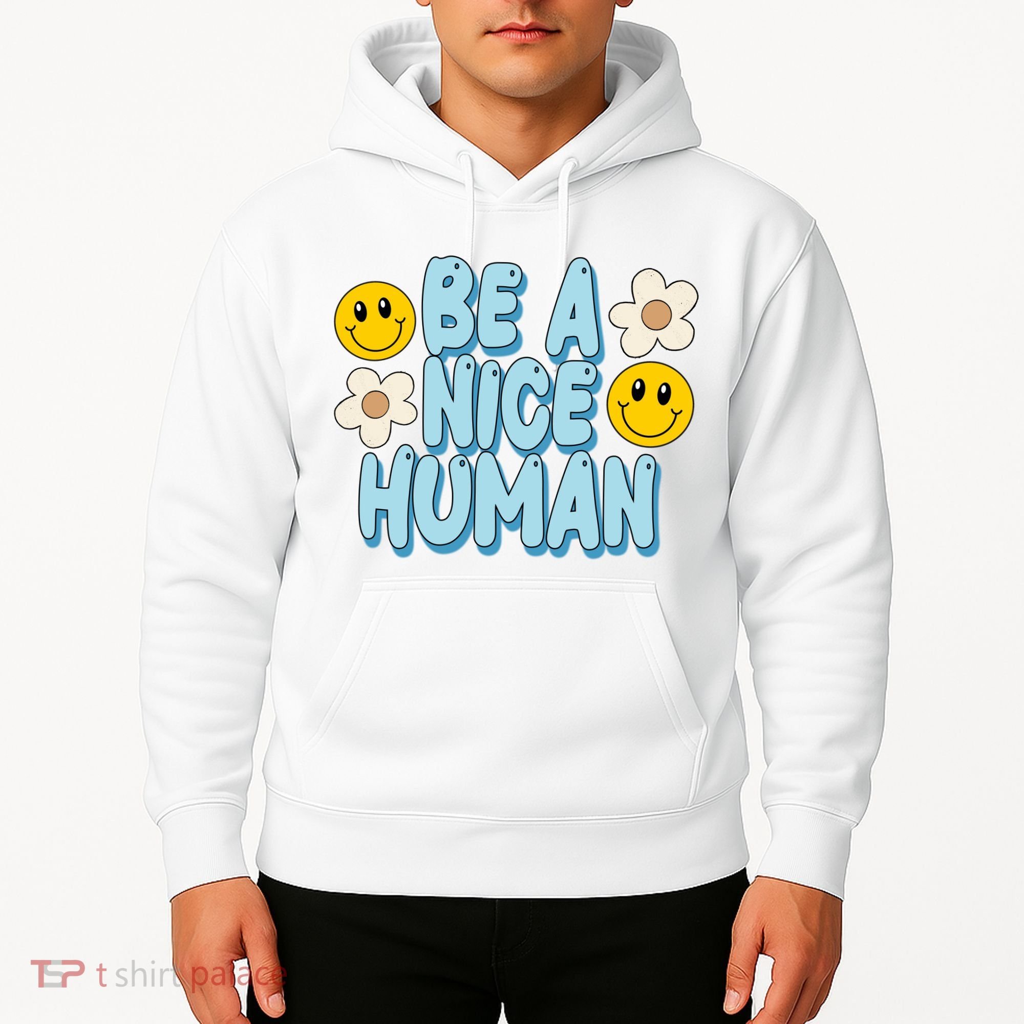 Be A Nice Human Cute Smile Retro Hoodie