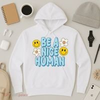 Be A Nice Human Cute Smile Retro Hoodie thumb 3