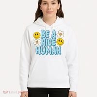 Be A Nice Human Cute Smile Retro Hoodie thumb 5