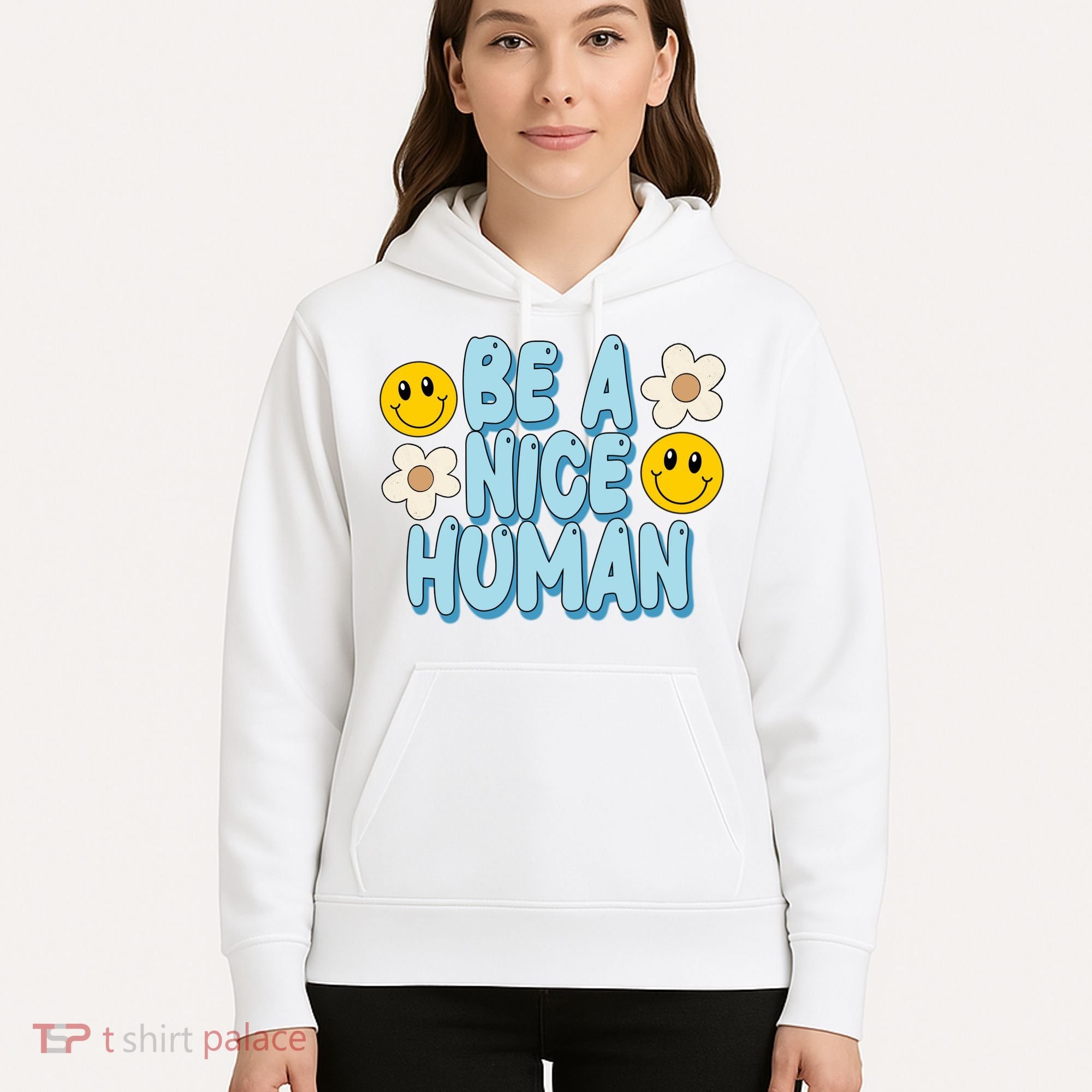 Be A Nice Human Cute Smile Retro Hoodie