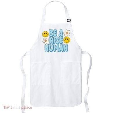 Be A Nice Human Cute Smile Retro Apron