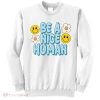 Be A Nice Human Cute Smile Retro Sweatshirt thumb 0