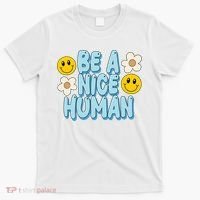 Be A Nice Human Cute Smile Retro T-Shirt thumb 0