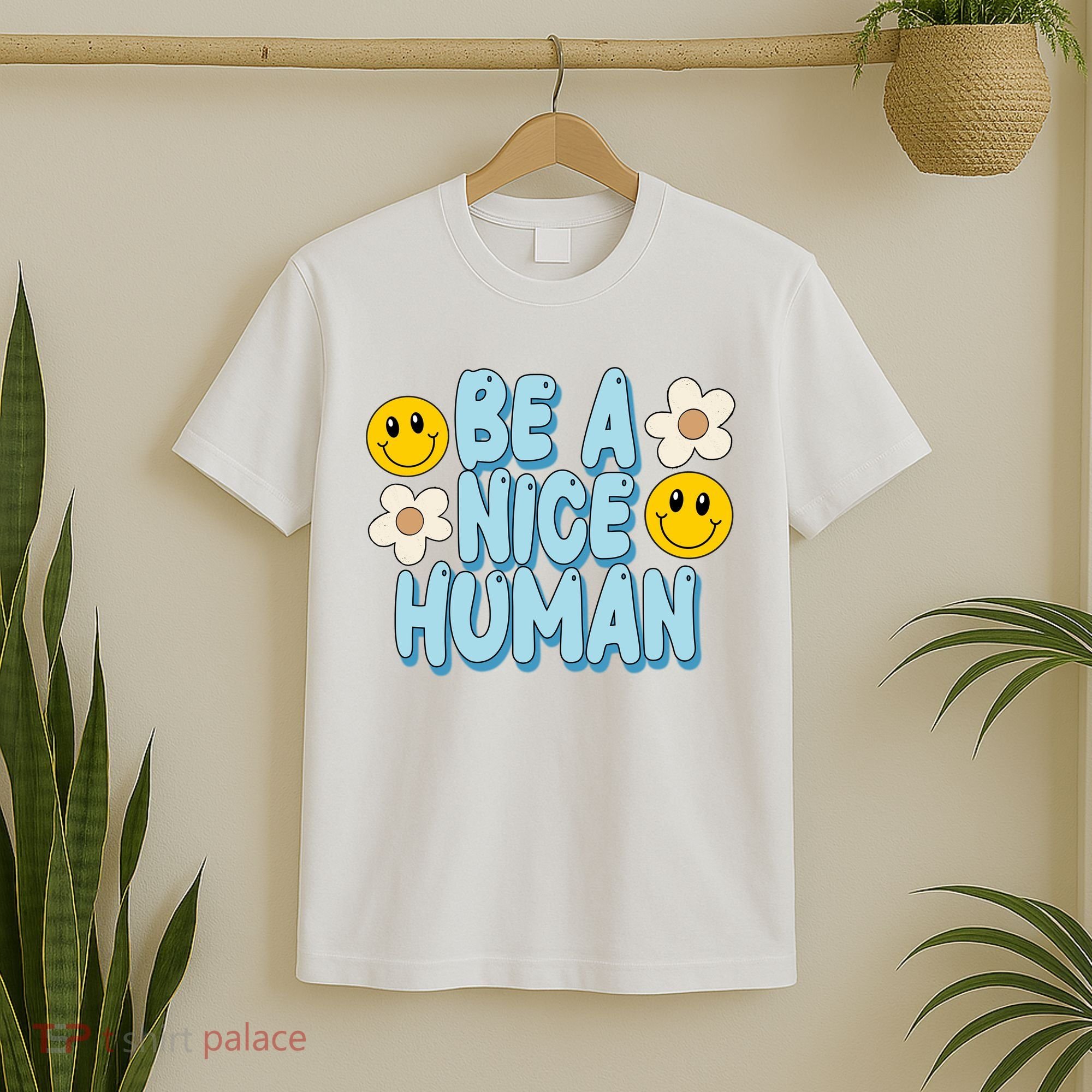 Be A Nice Human Cute Smile Retro T-Shirt