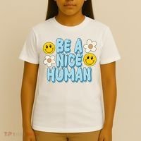 Be A Nice Human Cute Smile Retro T-Shirt thumb 4