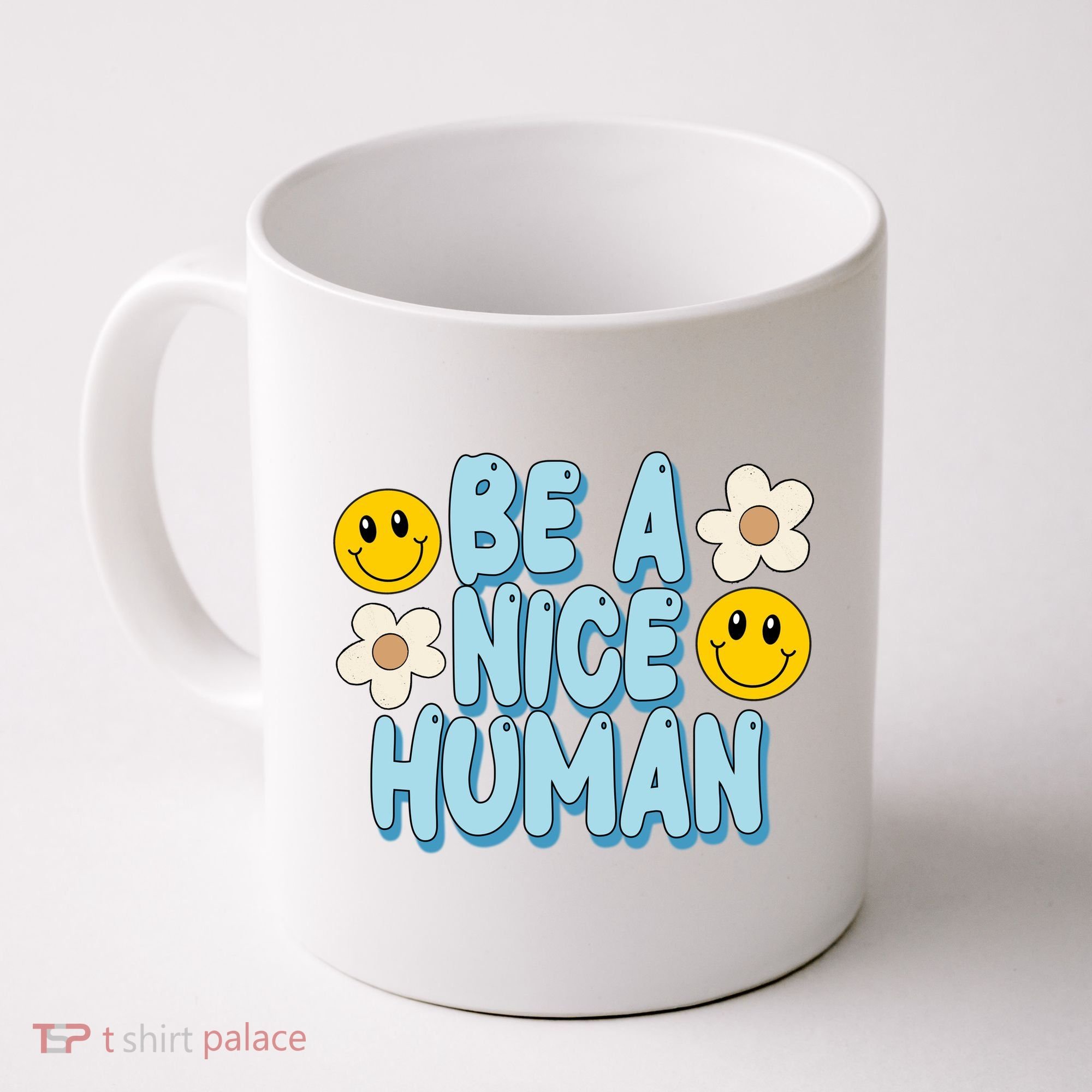 Be A Nice Human Cute Smile Retro Coffee Mug