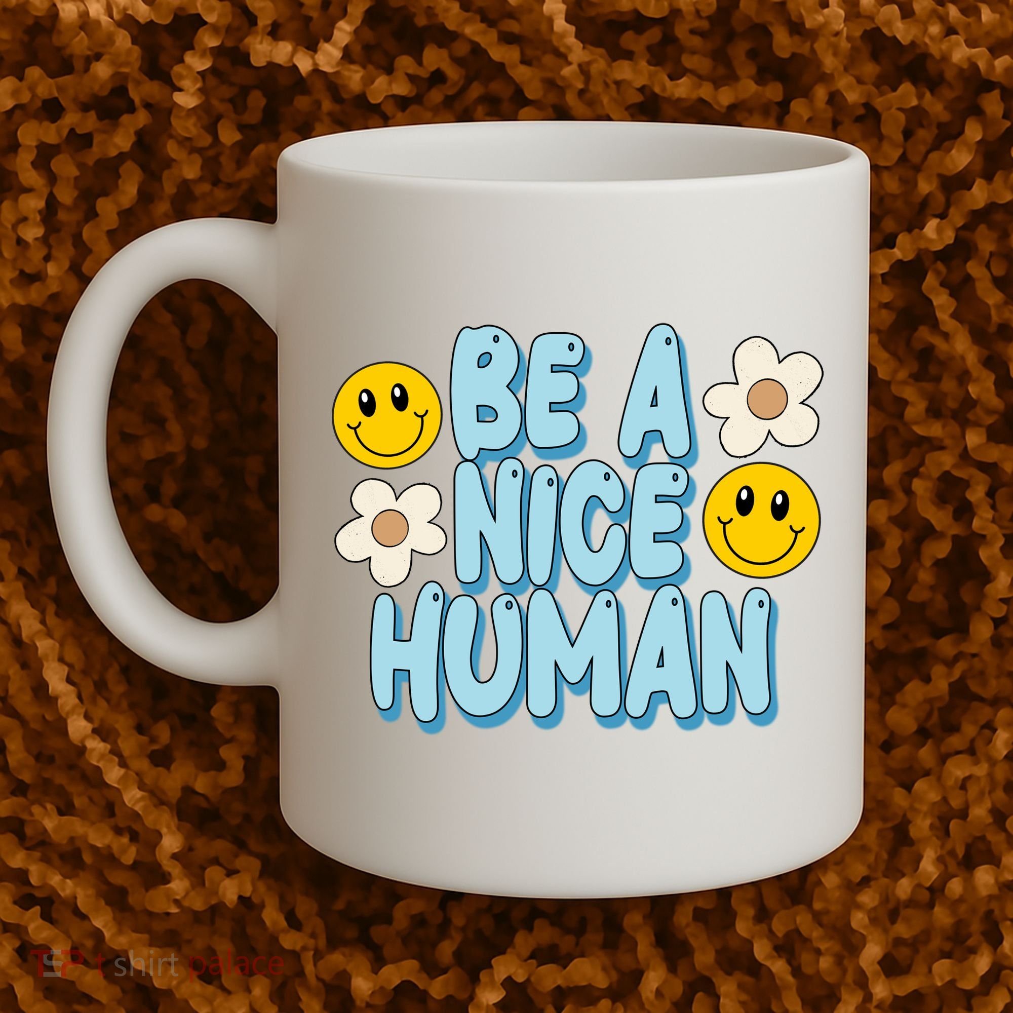 Be A Nice Human Cute Smile Retro Coffee Mug