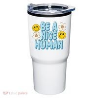 Be A Nice Human Cute Smile Retro Tumbler thumb 0