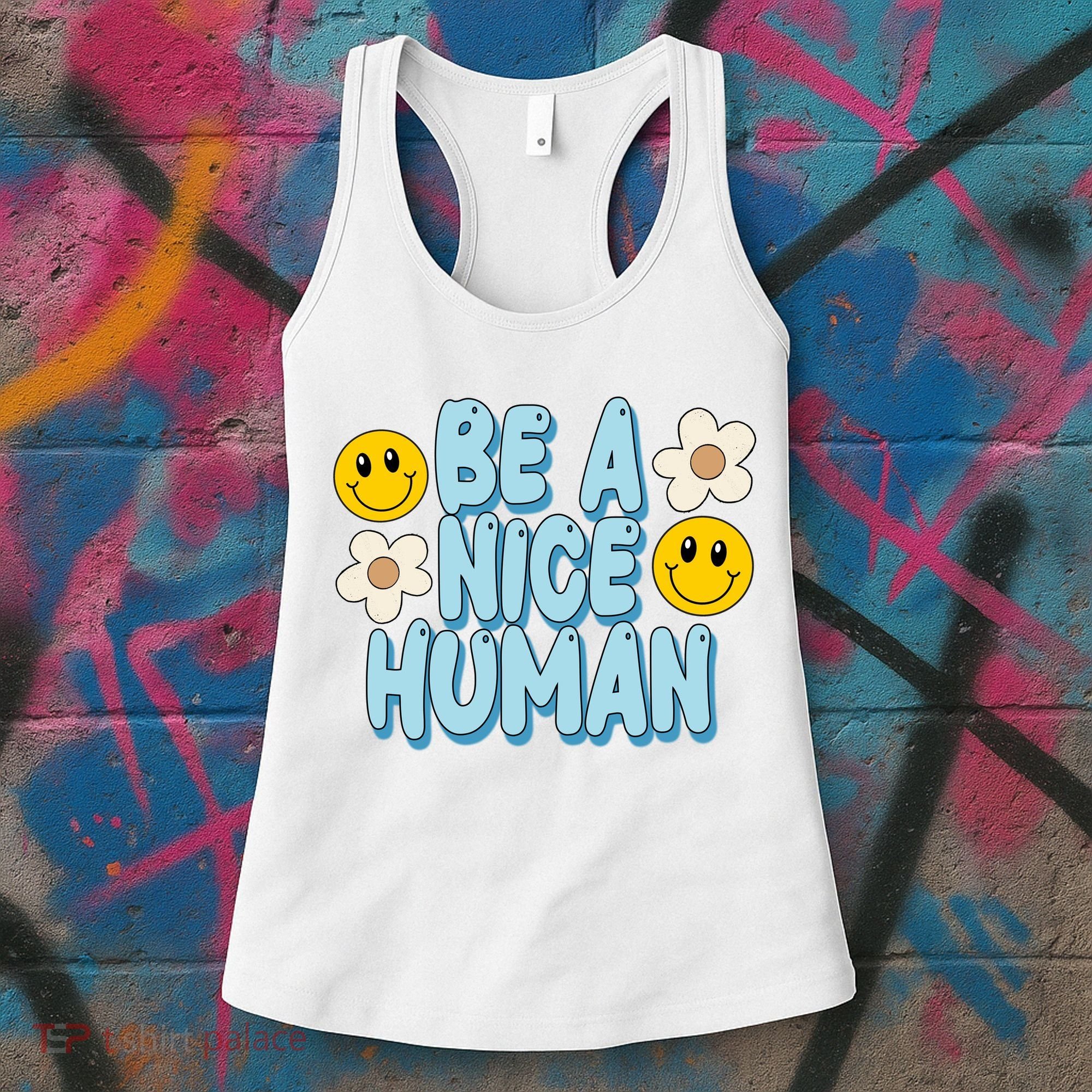 Be A Nice Human Cute Smile Retro Women's Tank Top
