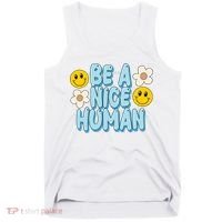 Be A Nice Human Cute Smile Retro Tank Top thumb 0