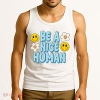 Be A Nice Human Cute Smile Retro Tank Top thumb 3