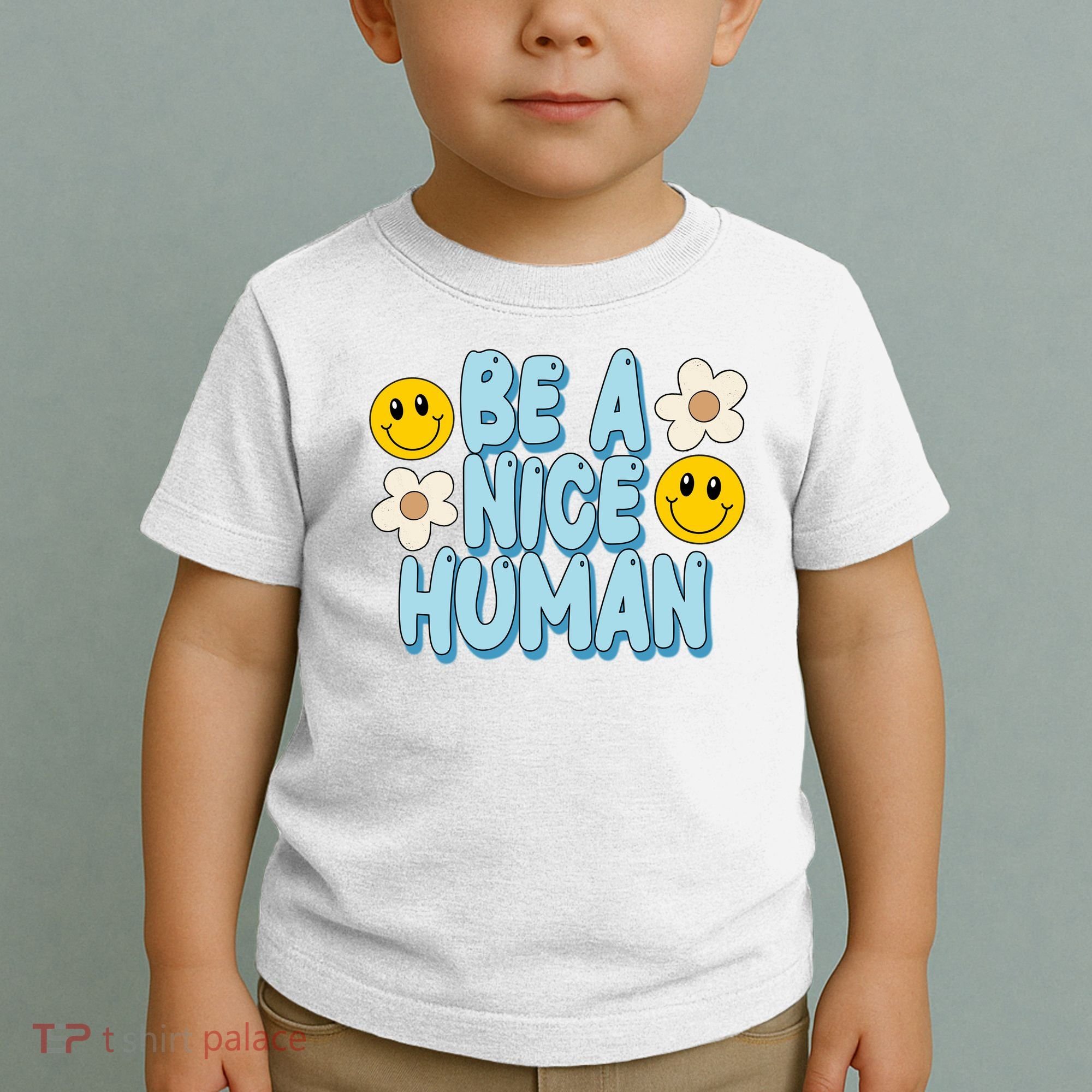 Be A Nice Human Cute Smile Retro Toddler T-Shirt