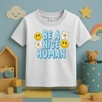 Be A Nice Human Cute Smile Retro Toddler T-Shirt thumb 3