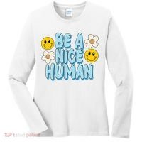 Be A Nice Human Cute Smile Retro Women's Long Sleeve Shirt thumb 0