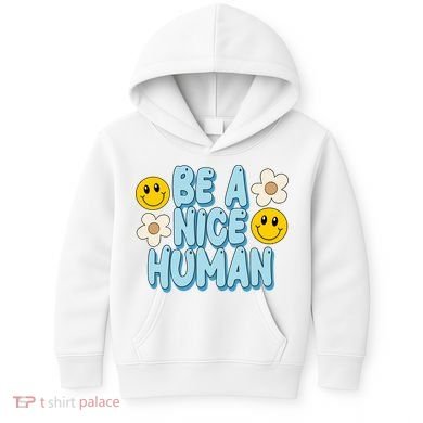 Be A Nice Human Cute Smile Retro Kids Hoodie