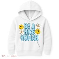 Be A Nice Human Cute Smile Retro Kids Hoodie thumb 0