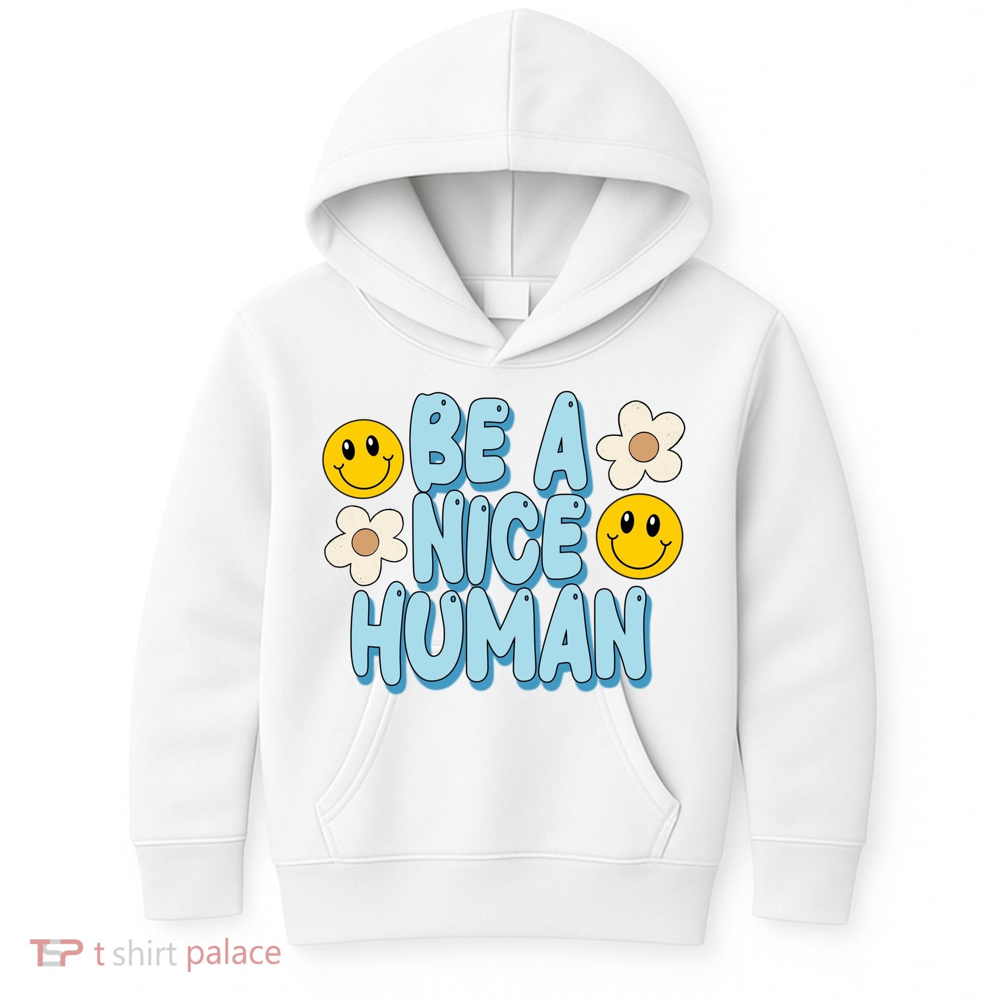 Be A Nice Human Cute Smile Retro Kids Hoodie