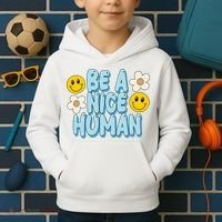 Be A Nice Human Cute Smile Retro Kids Hoodie thumb 2
