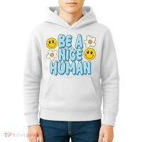 Be A Nice Human Cute Smile Retro Kids Hoodie thumb 4