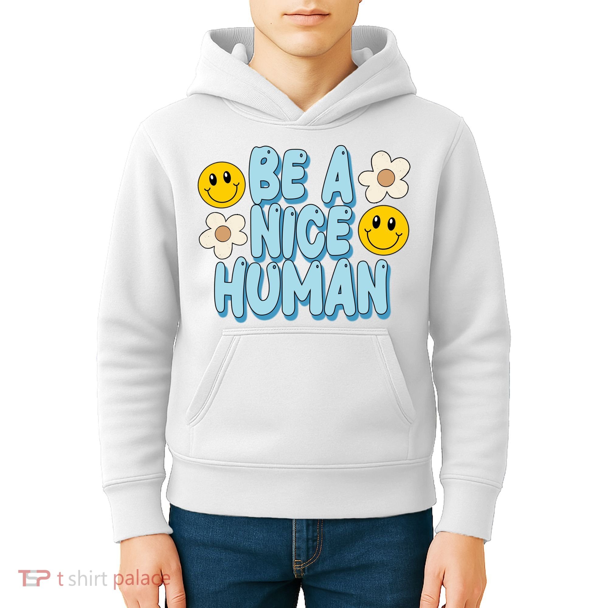 Be A Nice Human Cute Smile Retro Kids Hoodie