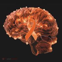 Brain Art Orange Ribbon Multiple Sclerosis Awareness Gift Backpack thumb 2