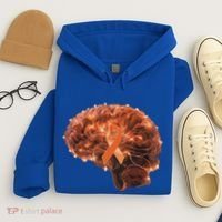 Brain Art Orange Ribbon Multiple Sclerosis Awareness Gift Hoodie thumb 4