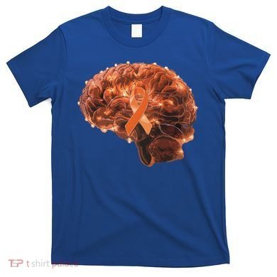 Brain Art Orange Ribbon Multiple Sclerosis Awareness Gift T-Shirt