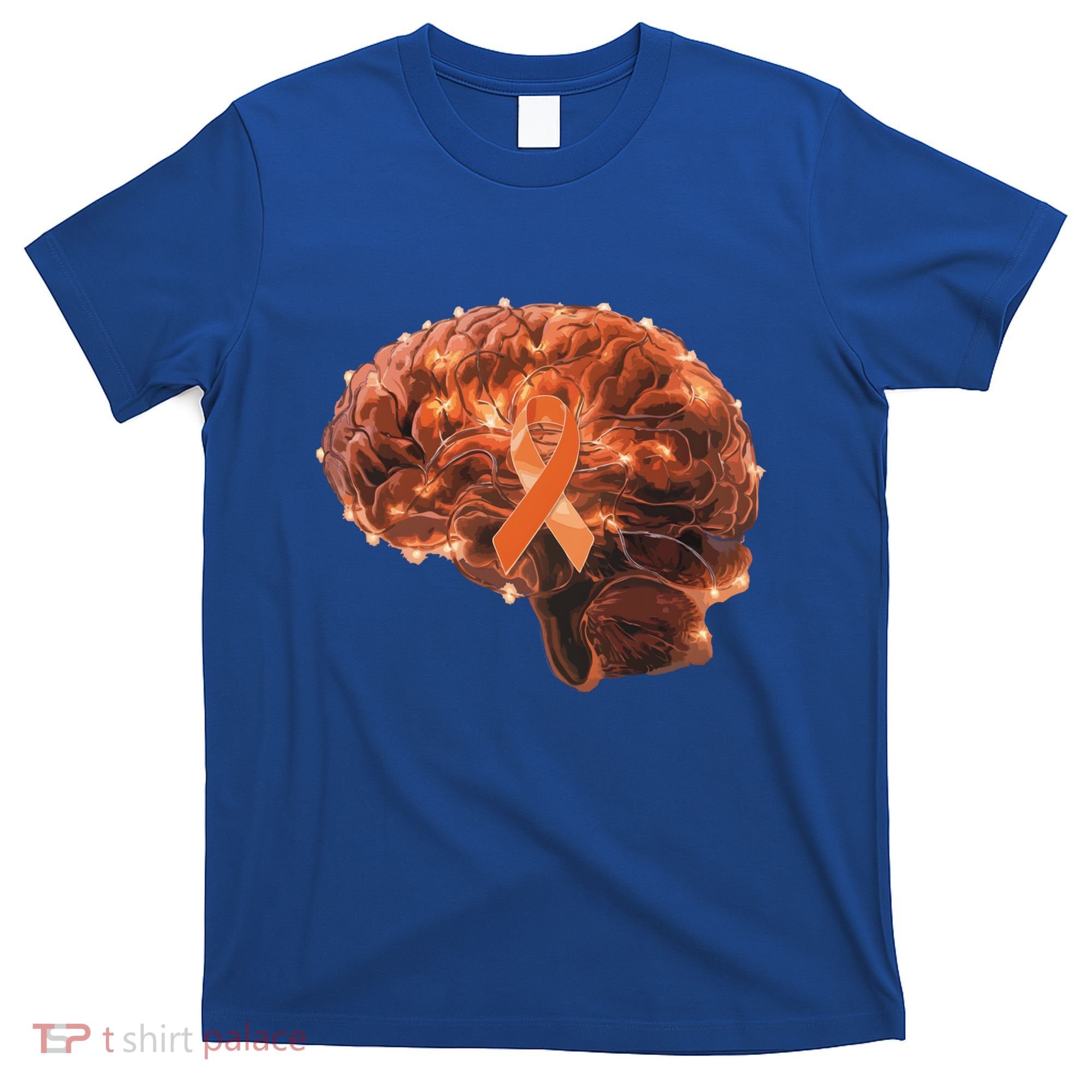 Brain Art Orange Ribbon Multiple Sclerosis Awareness Gift T-Shirt