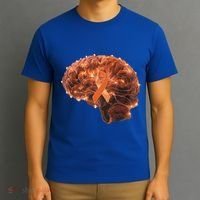 Brain Art Orange Ribbon Multiple Sclerosis Awareness Gift T-Shirt thumb 3