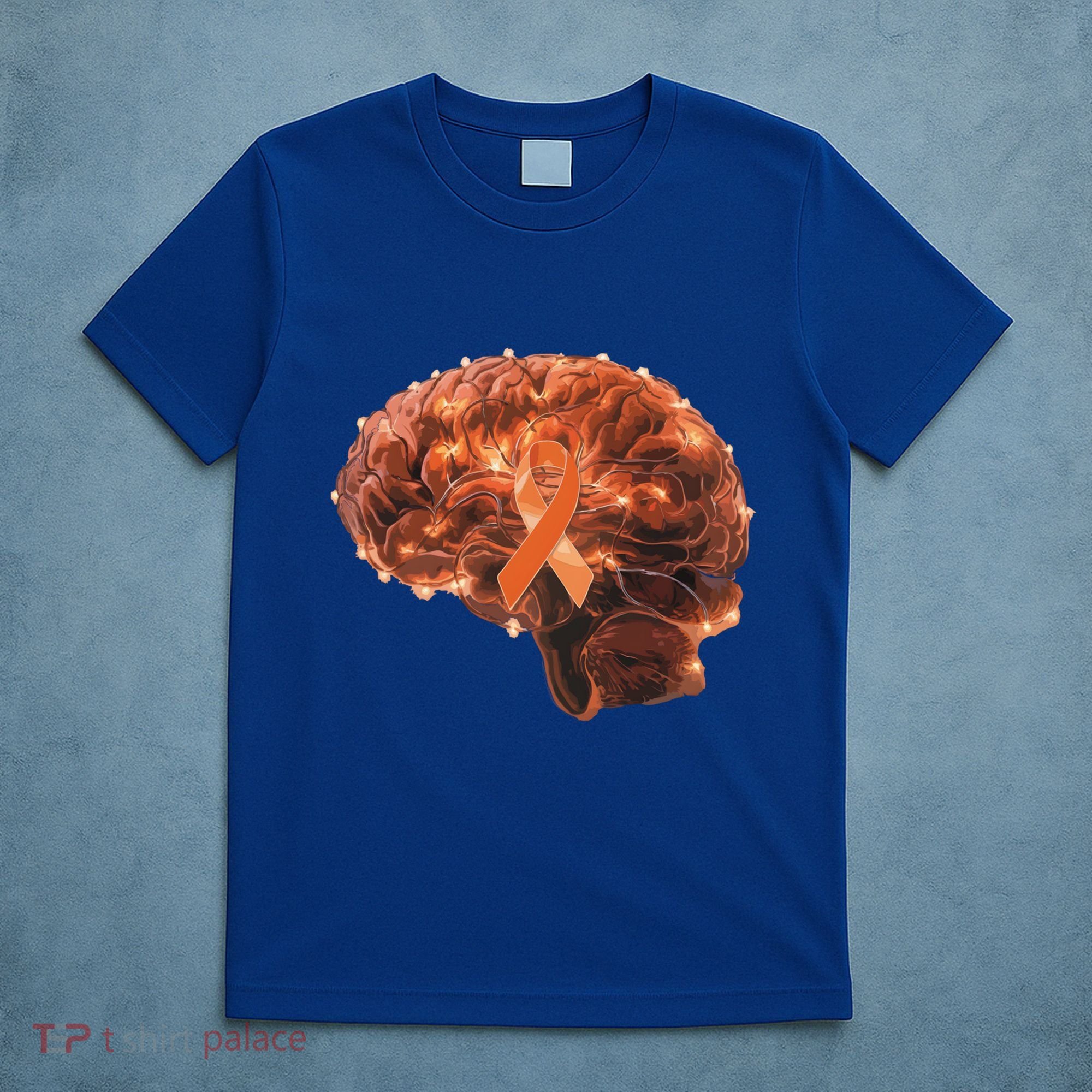 Brain Art Orange Ribbon Multiple Sclerosis Awareness Gift T-Shirt