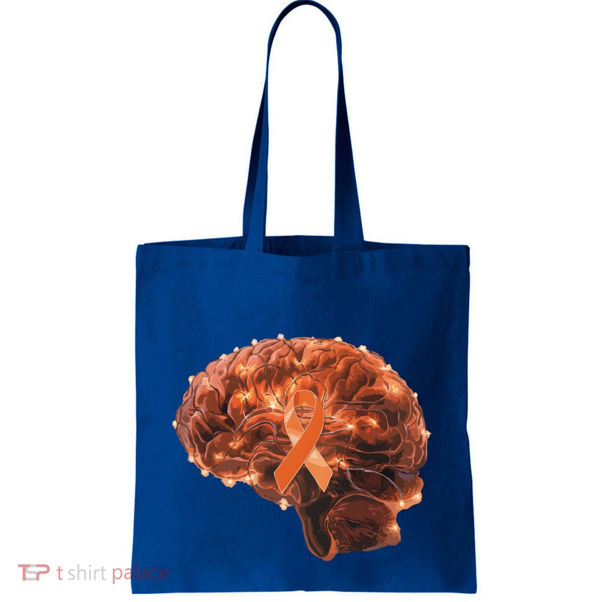 Brain Art Orange Ribbon Multiple Sclerosis Awareness Gift Tote Bag