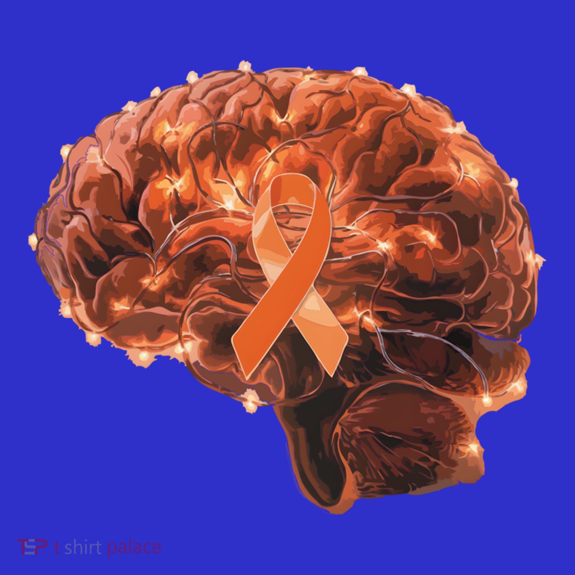 Brain Art Orange Ribbon Multiple Sclerosis Awareness Gift Tote Bag
