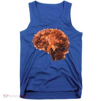 Brain Art Orange Ribbon Multiple Sclerosis Awareness Gift Tank Top