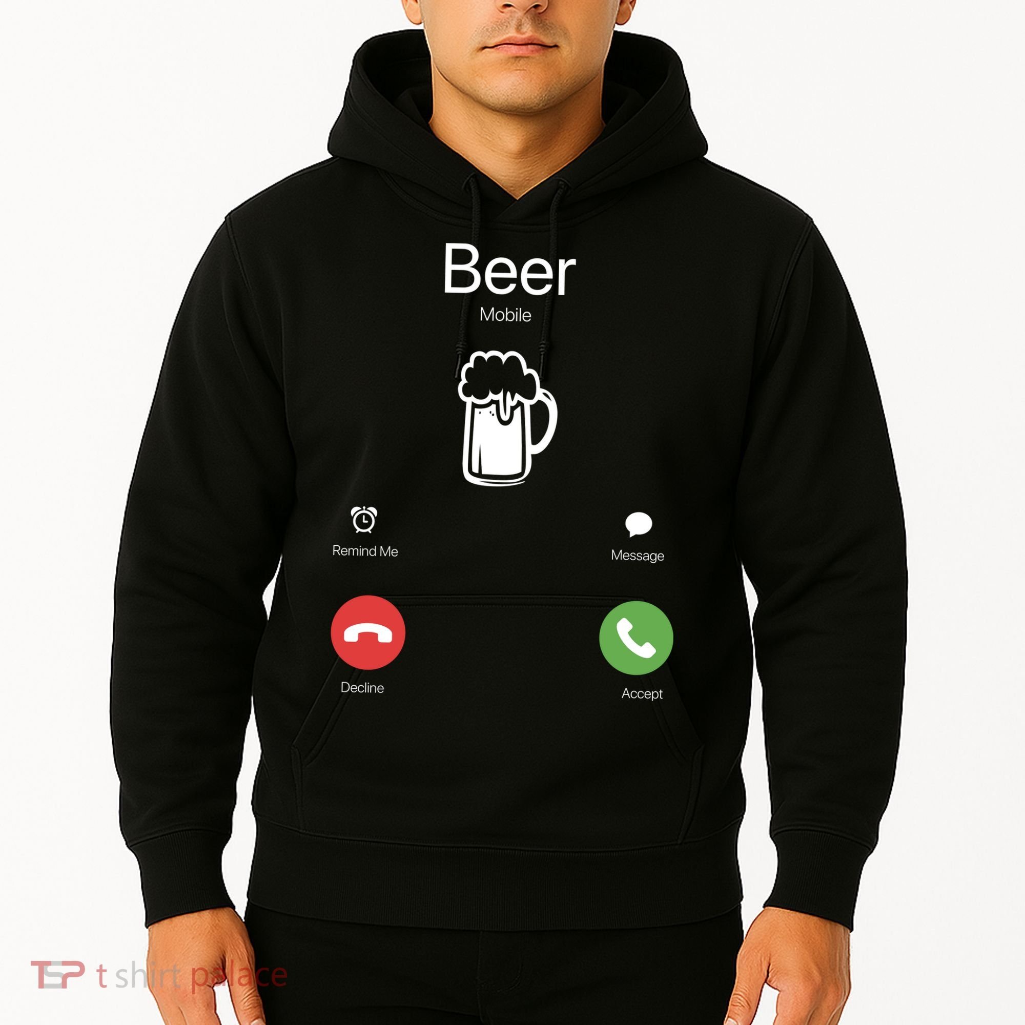 Beer Answer Or Decline Mobil Phone Funny Hoodie