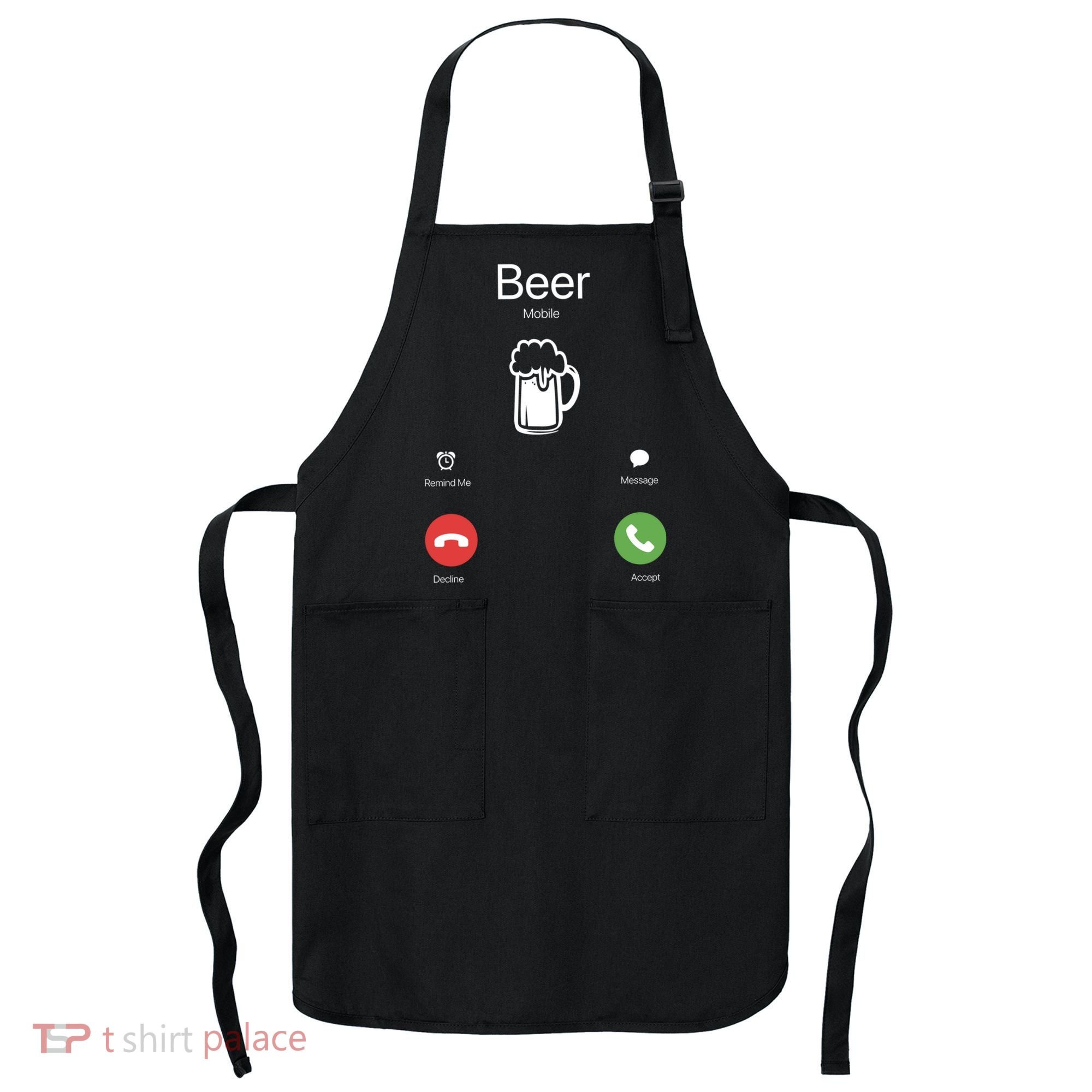 Beer Answer Or Decline Mobil Phone Funny Apron