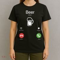 Beer Answer Or Decline Mobil Phone Funny T-Shirt thumb 4