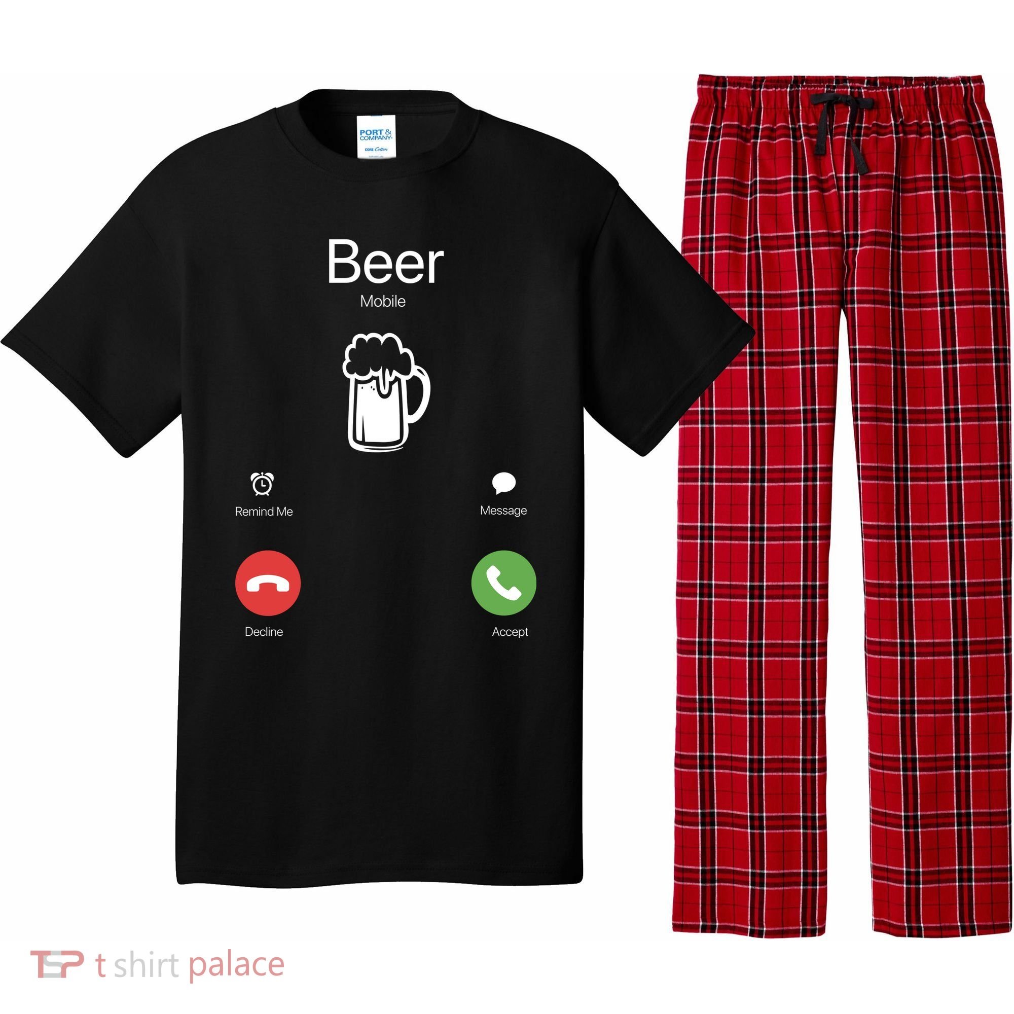 Beer Answer Or Decline Mobil Phone Funny Pajama Set