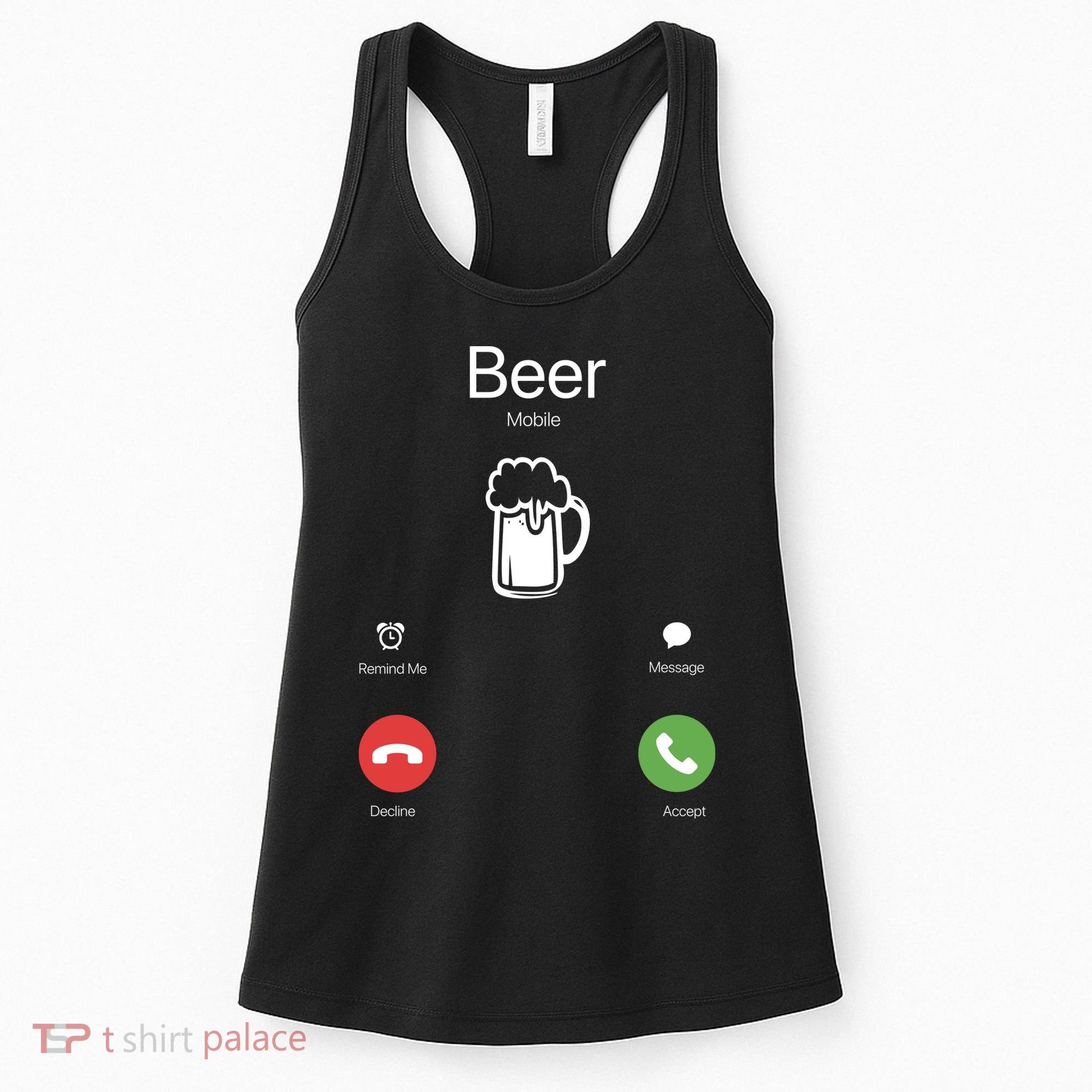 Beer Answer Or Decline Mobil Phone Funny Women's Tank Top