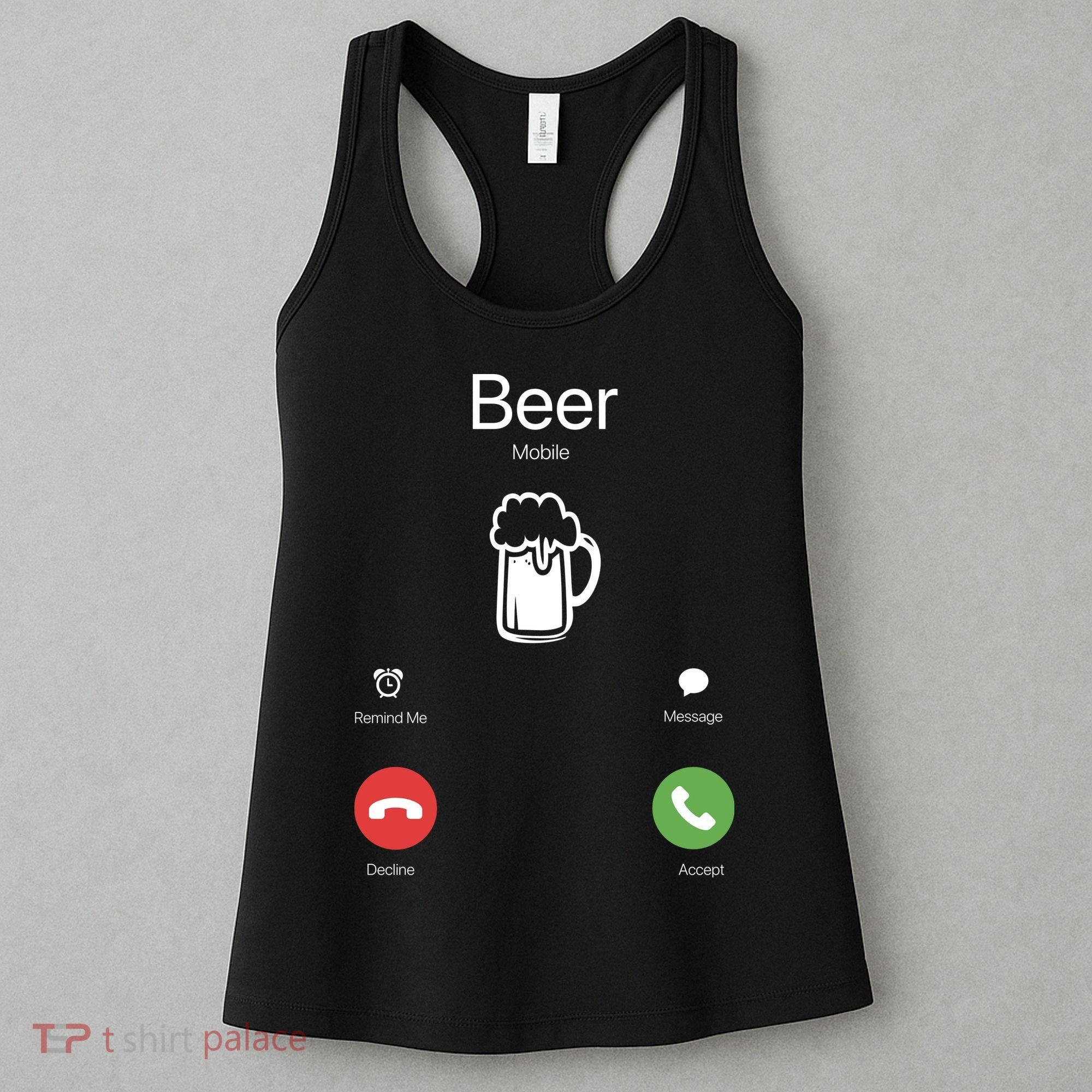 Beer Answer Or Decline Mobil Phone Funny Women's Tank Top