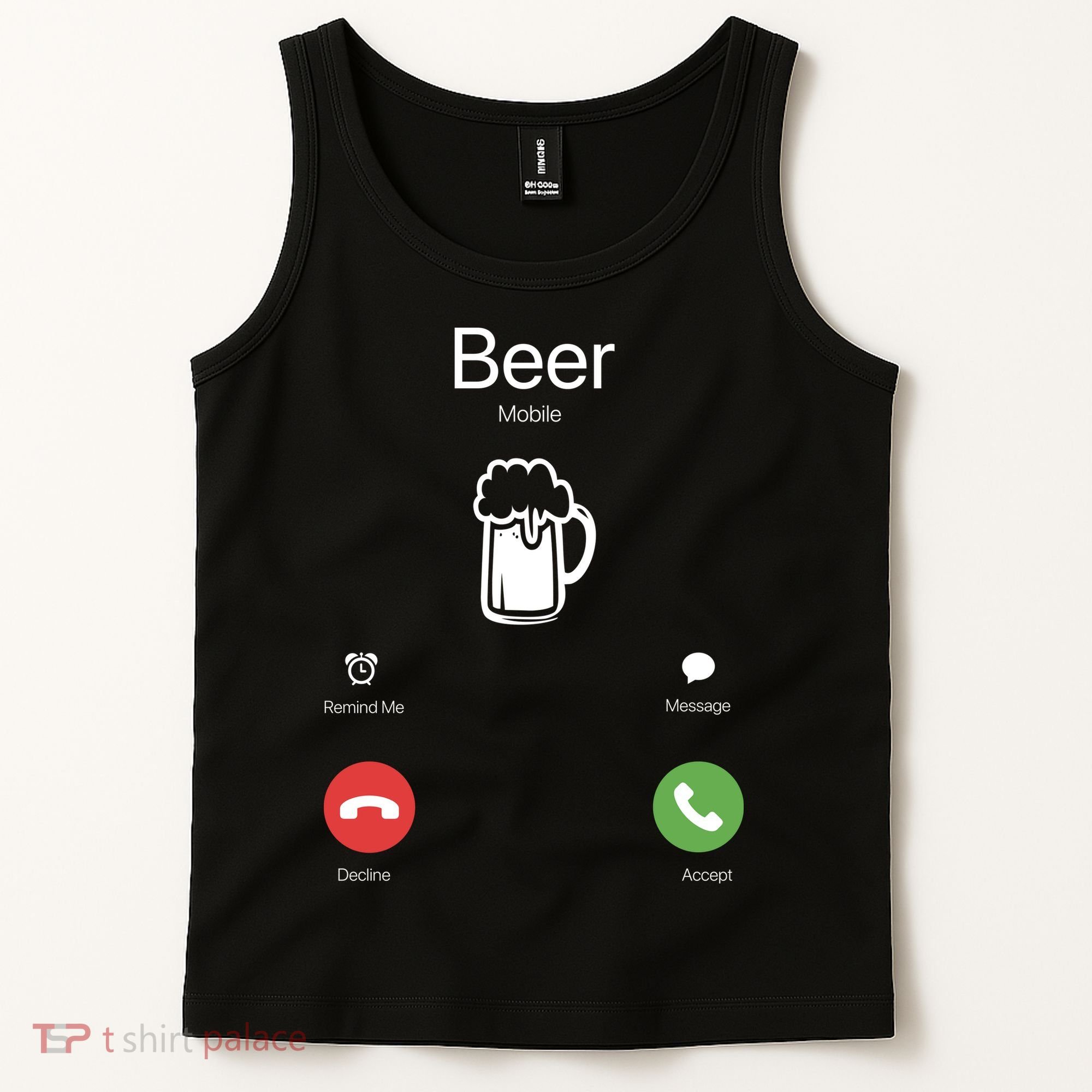 Beer Answer Or Decline Mobil Phone Funny Tank Top