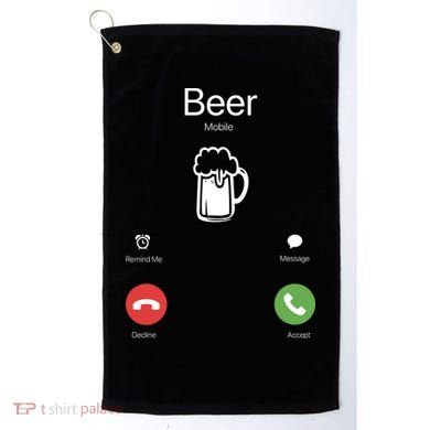 Beer Answer Or Decline Mobil Phone Funny Golf Towel
