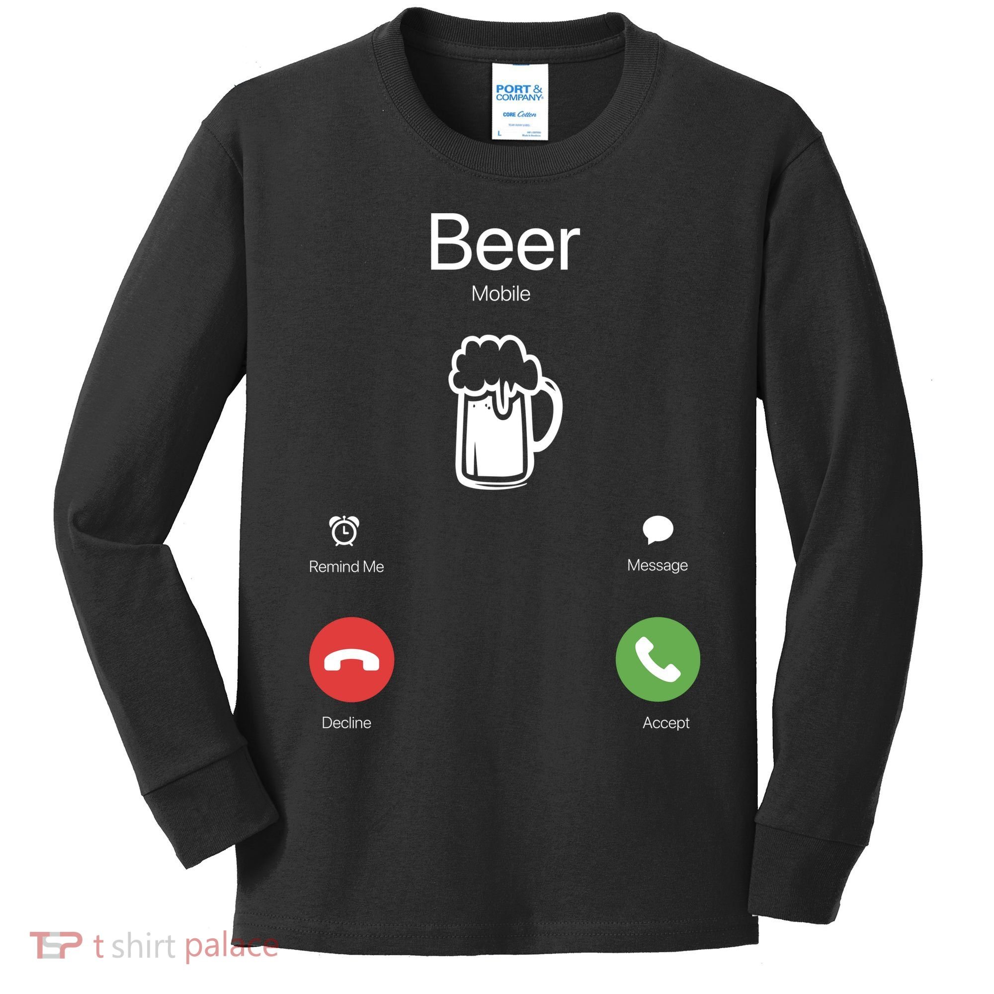 Beer Answer Or Decline Mobil Phone Funny Kids Long Sleeve Shirt