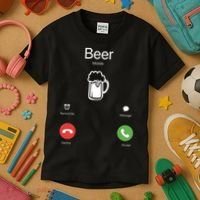 Beer Answer Or Decline Mobil Phone Funny Kids T-Shirt thumb 3