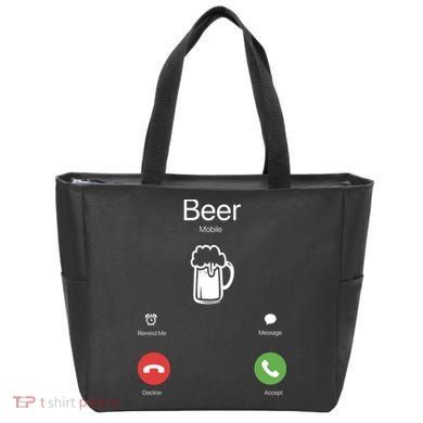 Beer Answer Or Decline Mobil Phone Funny Tote Bag
