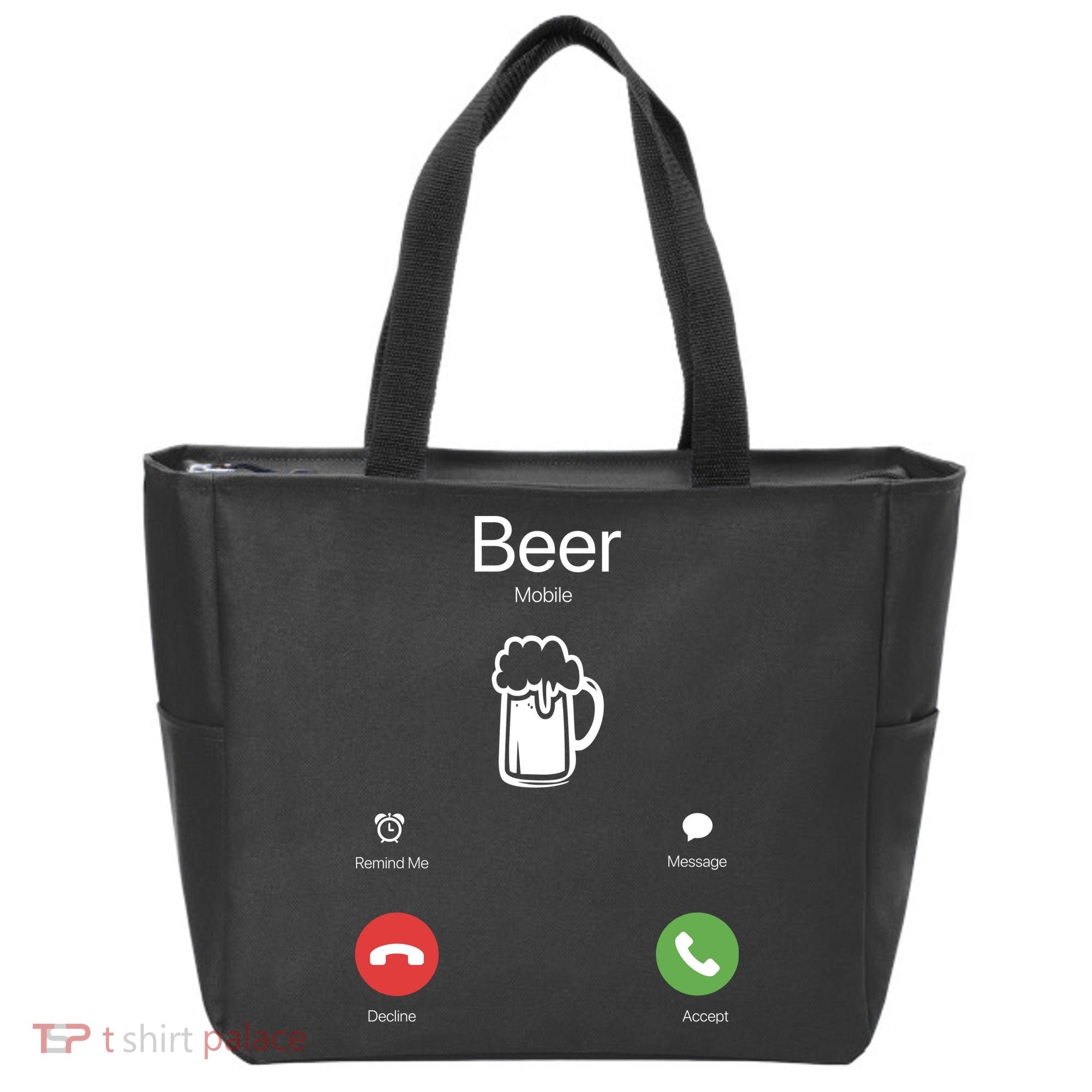 Beer Answer Or Decline Mobil Phone Funny Tote Bag