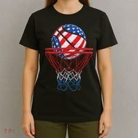 Basketball American Patriotic 4th Of July Us Flag T-Shirt thumb 4